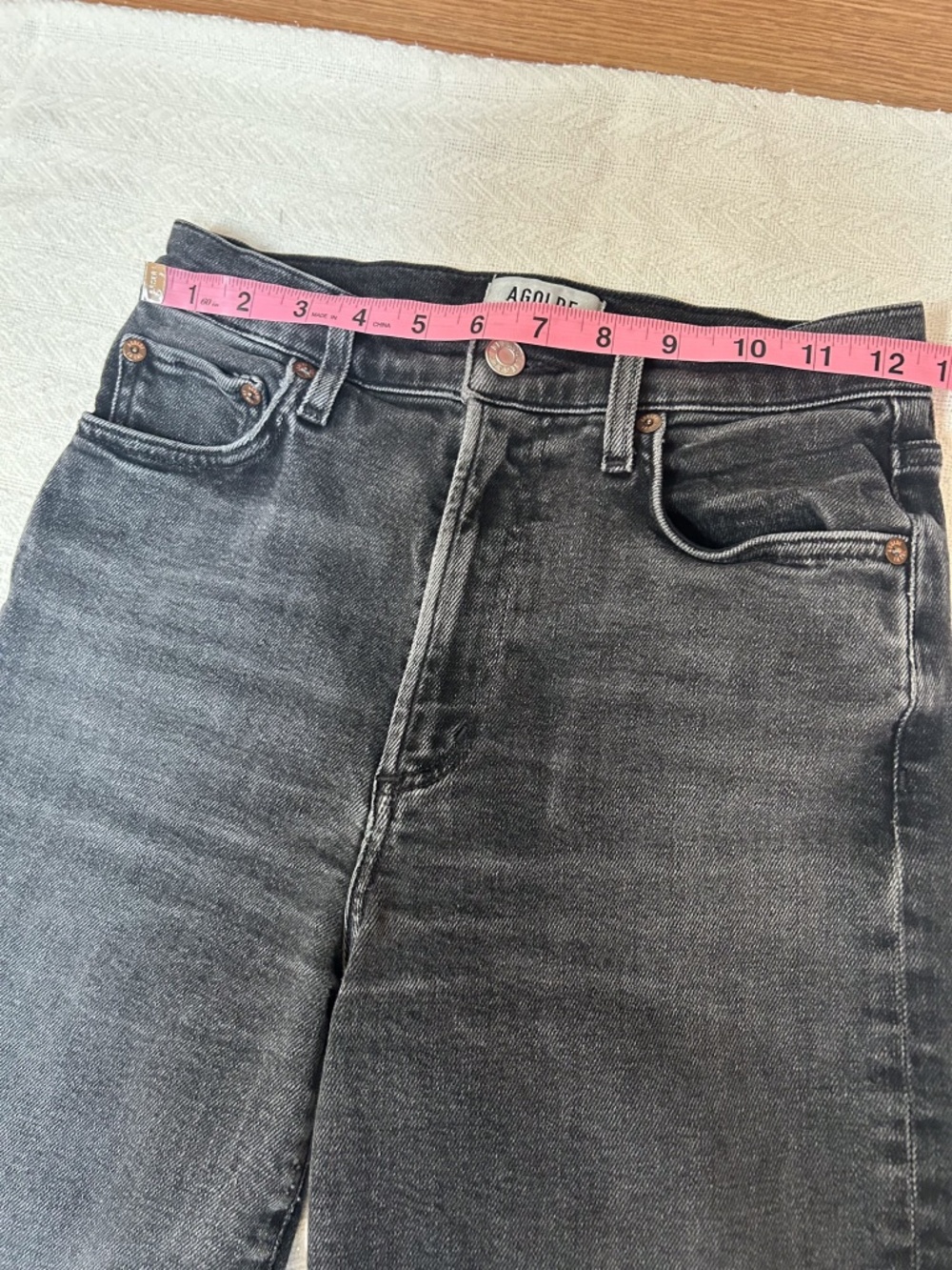 AGOLDE Harper Crop Jeans - black charcoal stretch Size 24 - Picture 4 of 13